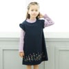子供服 女の子 無地リブ生地インナーハイネックTシャツ ピンク(02) 正面
