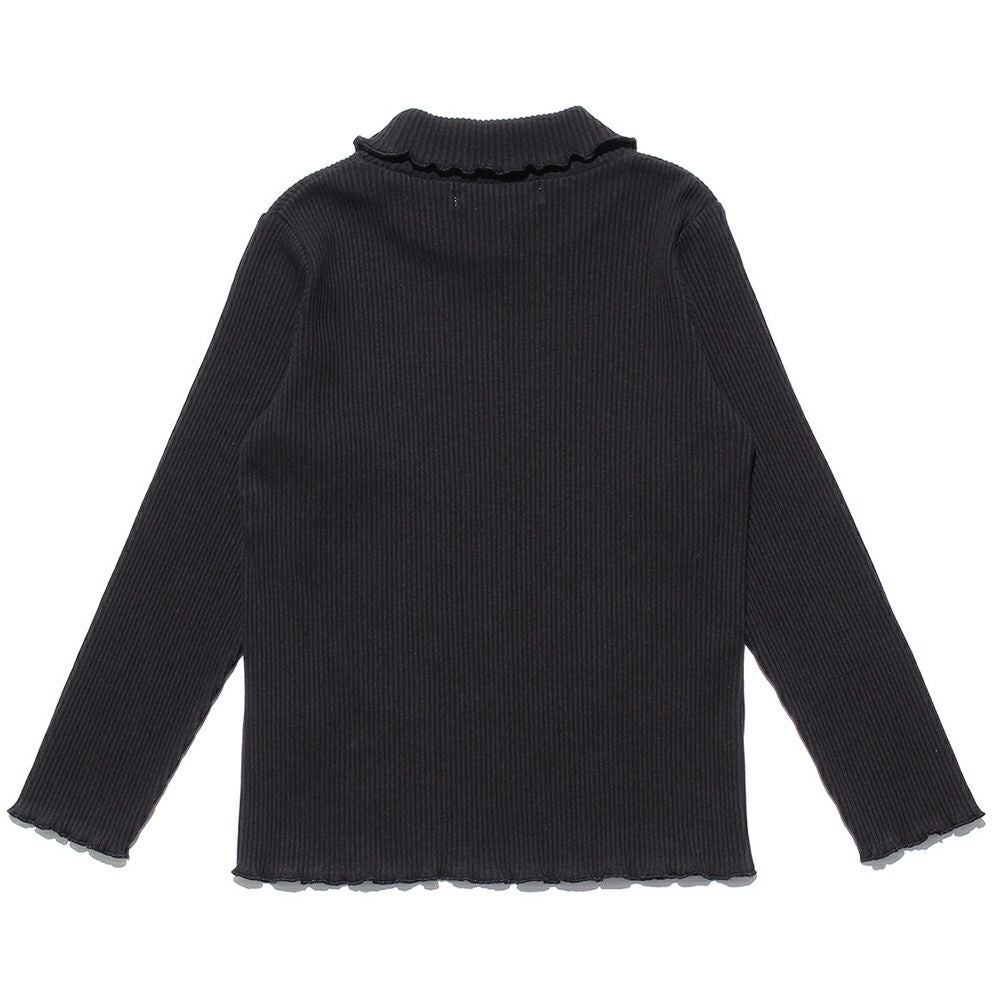 子供服 女の子 無地リブ生地インナーハイネックTシャツ ピンク(02) デザインポイント2