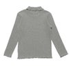 子供服 女の子 無地リブ生地インナーハイネックTシャツ ピンク(02) モデル画像2