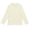 子供服 女の子 無地リブ生地インナーハイネックTシャツ オフホワイト(11)