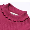 子供服 女の子 無地リブ生地インナーハイネックTシャツ パープル(91) デザインポイント2