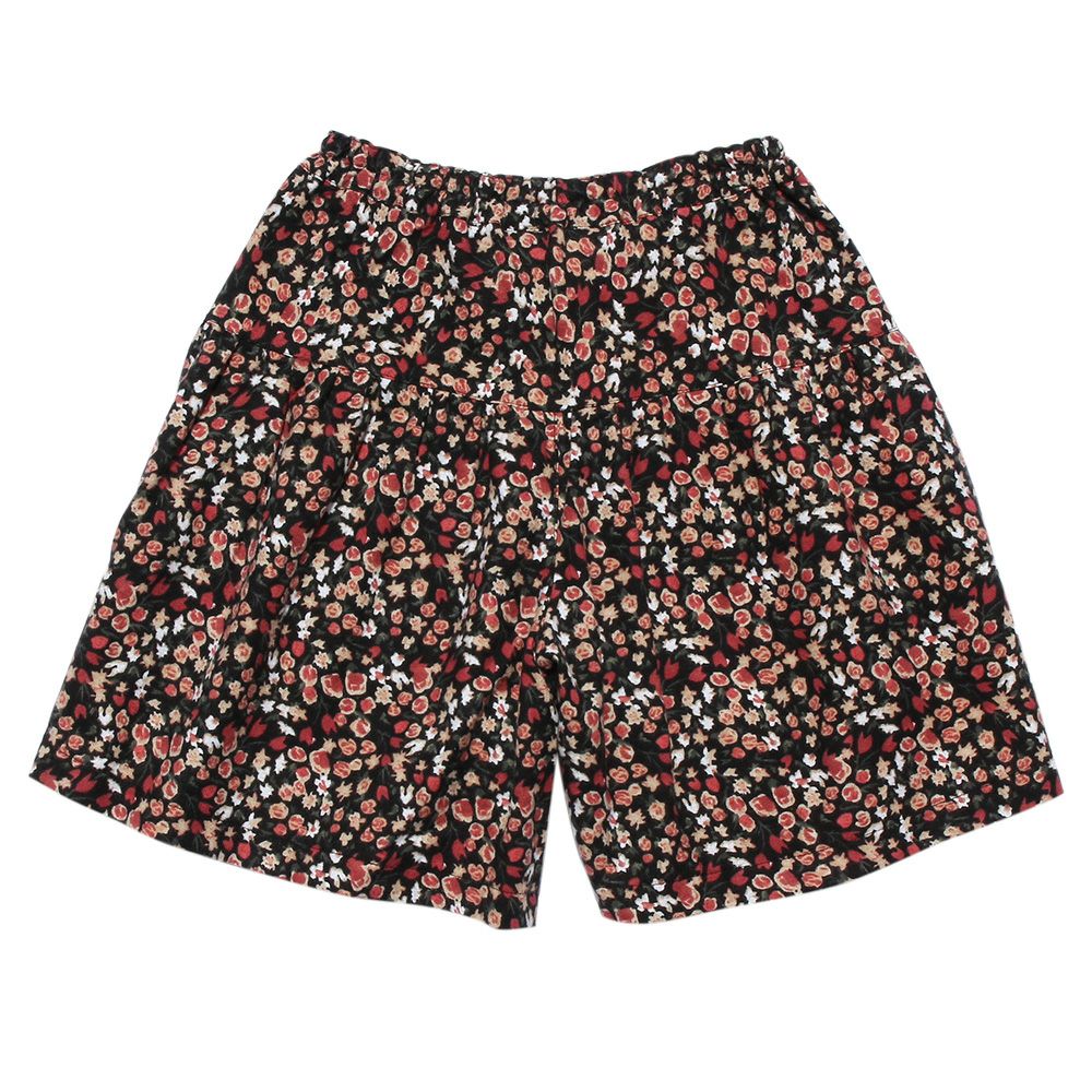 子供服 女の子 綿100％花柄キュロットパンツ ブラック(00) 背面