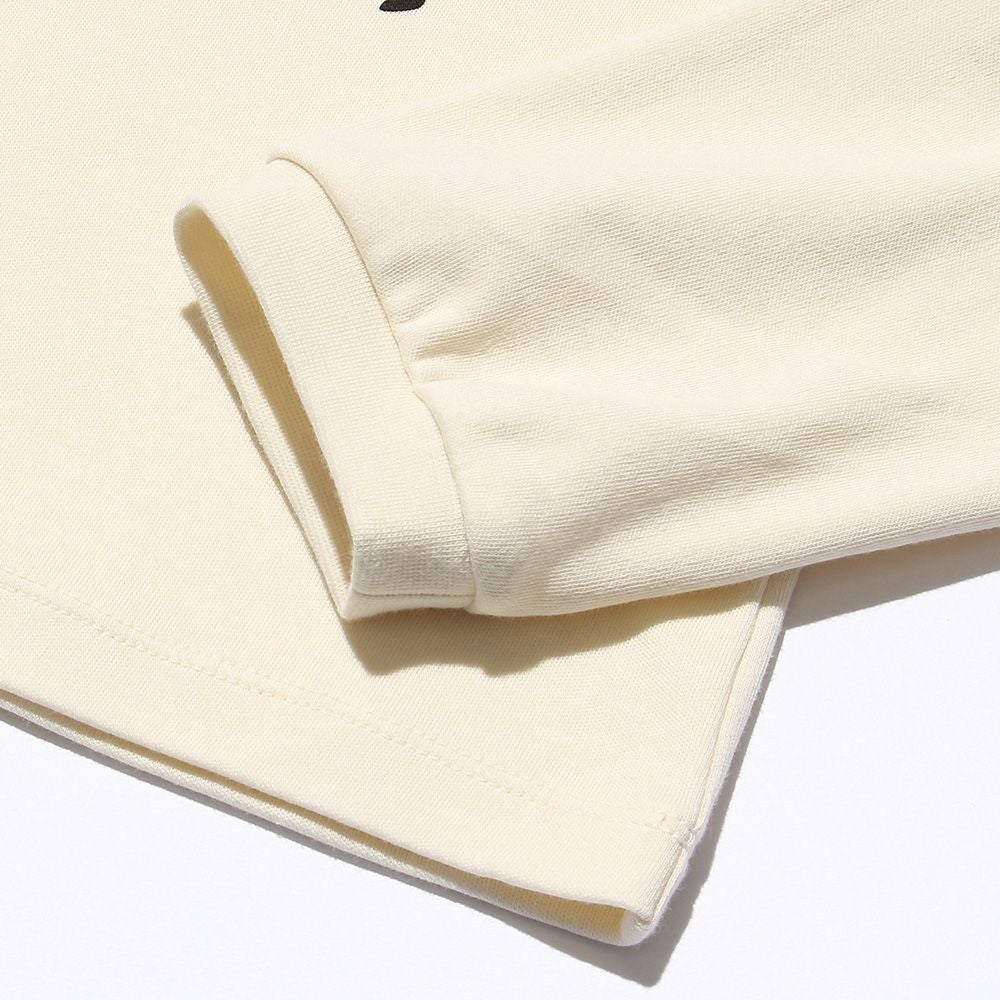 子供服 女の子 綿100％女の子モチーフ＆チェック柄ハート＆音符Tシャツ アイボリー(12) デザインポイント2