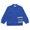 子供服 男の子 電車プリント乗り物シリーズ毛ジップアップジャケット ブルー(61) 正面