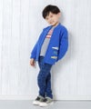 子供服 男の子 電車プリント乗り物シリーズ毛ジップアップジャケット ブルー(61) モデル画像3