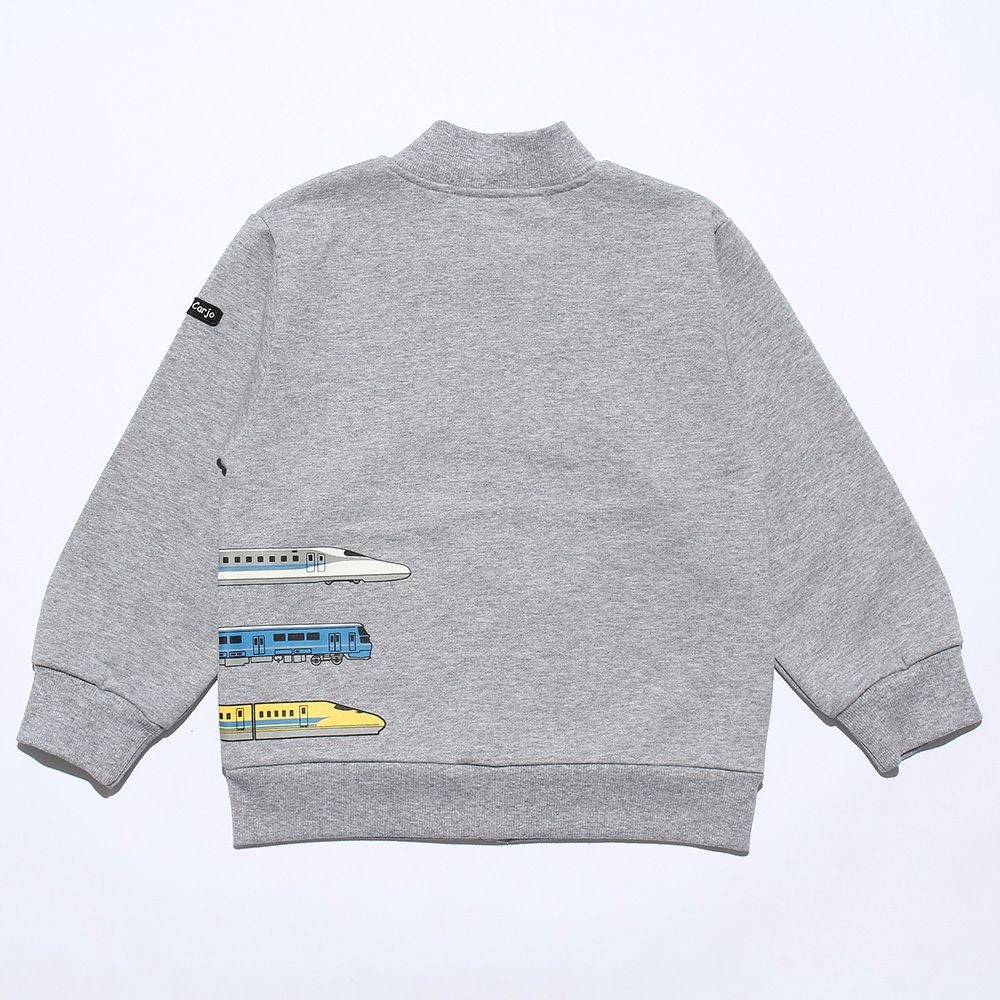 子供服 男の子 電車プリント乗り物シリーズ毛ジップアップジャケット 杢ｸﾞﾚｰ(92) 背面