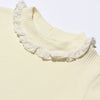 子供服 女の子 綿100％レース付きタートルネックTシャツ オフホワイト(11) デザインポイント1