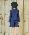 子供服 女の子 リボン付きダブルニットカーディガン ネイビー(06) モデル画像4