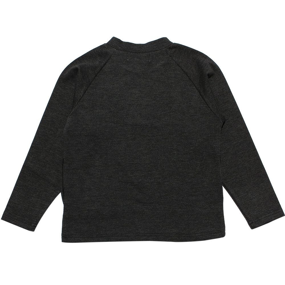 子供服 男の子 ロゴ刺繍ラグラン袖ポケットつきトレーナー ブラック(00) 背面