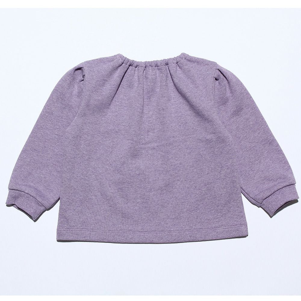 ベビー服 女の子 ベビーサイズ音符＆ロゴプリントバレエモチーフつき裏毛トレーナー パープル(91) 背面