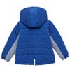 ベビー服 男の子 フード付きジップアップ中綿ジャケットコート ブルー(61) 背面