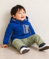 ベビー服 男の子 フード付きジップアップ中綿ジャケットコート ブルー(61) モデル画像1