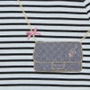 子供服 女の子 綿100％ボーダー柄ポシェットモチーフ付きTシャツ ブルー(61) デザインポイント1