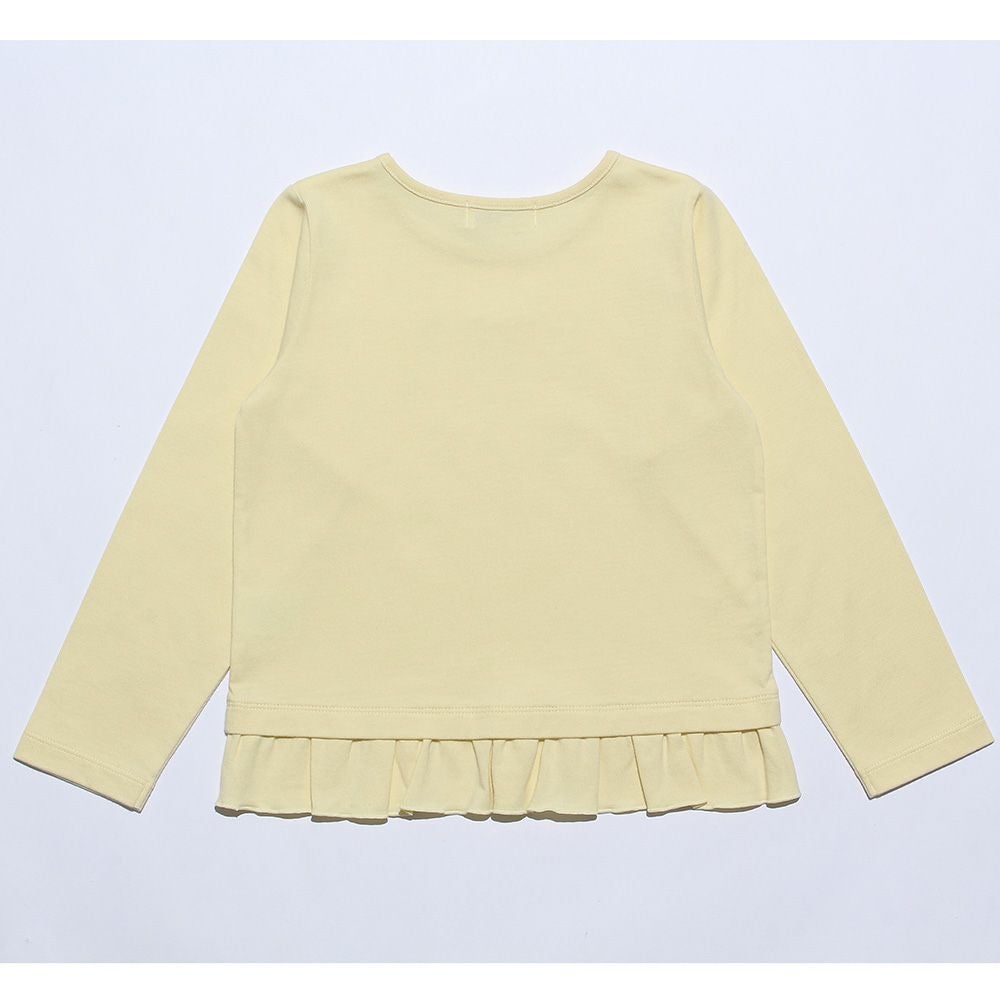 ベビー服 女の子 綿100％ドーナツスイーツプリントTシャツ イエロー(04) 背面