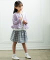 子供服 女の子 チェック柄ギャザースカート 杢ｸﾞﾚｰ(92) モデル画像3