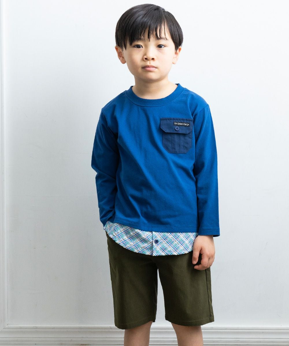 チェック柄 長袖Tシャツ 120 ハウスオンザヒル チェック柄重ね着風Tシャツ
