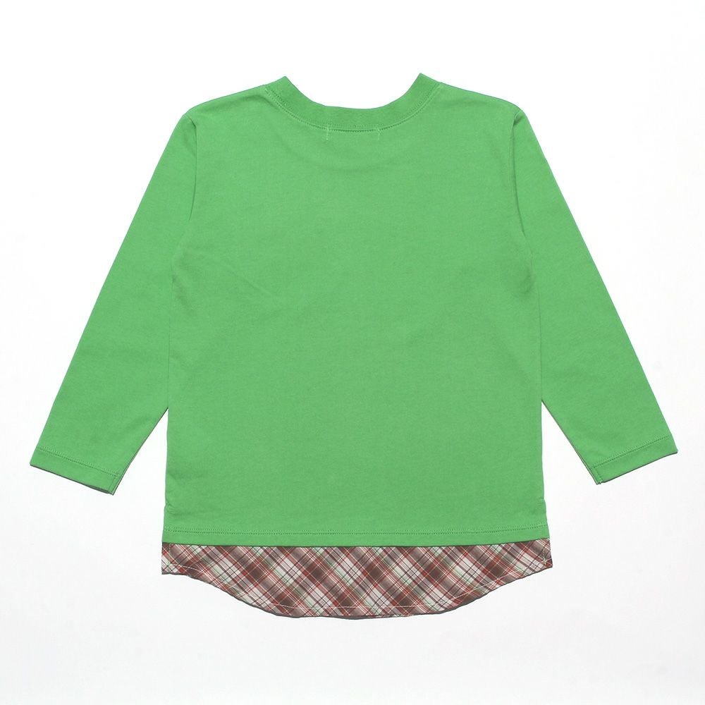 チェック柄重ね着風Tシャツ