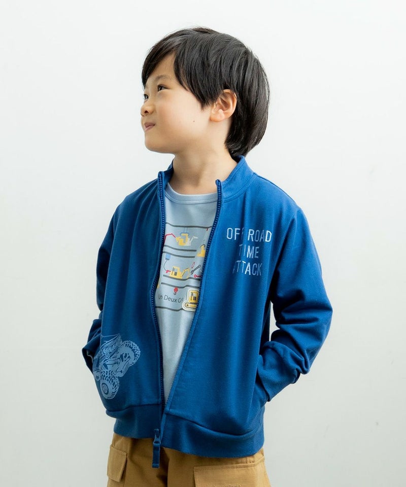 プチプラベビー服ならmoononnonがおすすめ！乗り物プリントミニ裏毛ジャケット