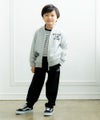 ベビー服 男の子 乗り物プリントミニ裏毛ジャケット 杢ｸﾞﾚｰ(92) モデル画像2