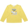 ベビー服 男の子 綿100％乗り物シリーズ電車プリントTシャツ イエロー(04) 正面