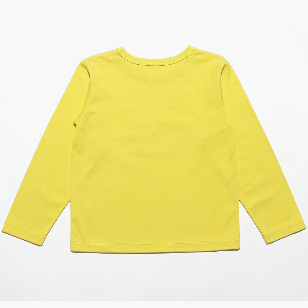 ベビー服 男の子 綿100％乗り物シリーズ電車プリントTシャツ イエロー(04) 背面