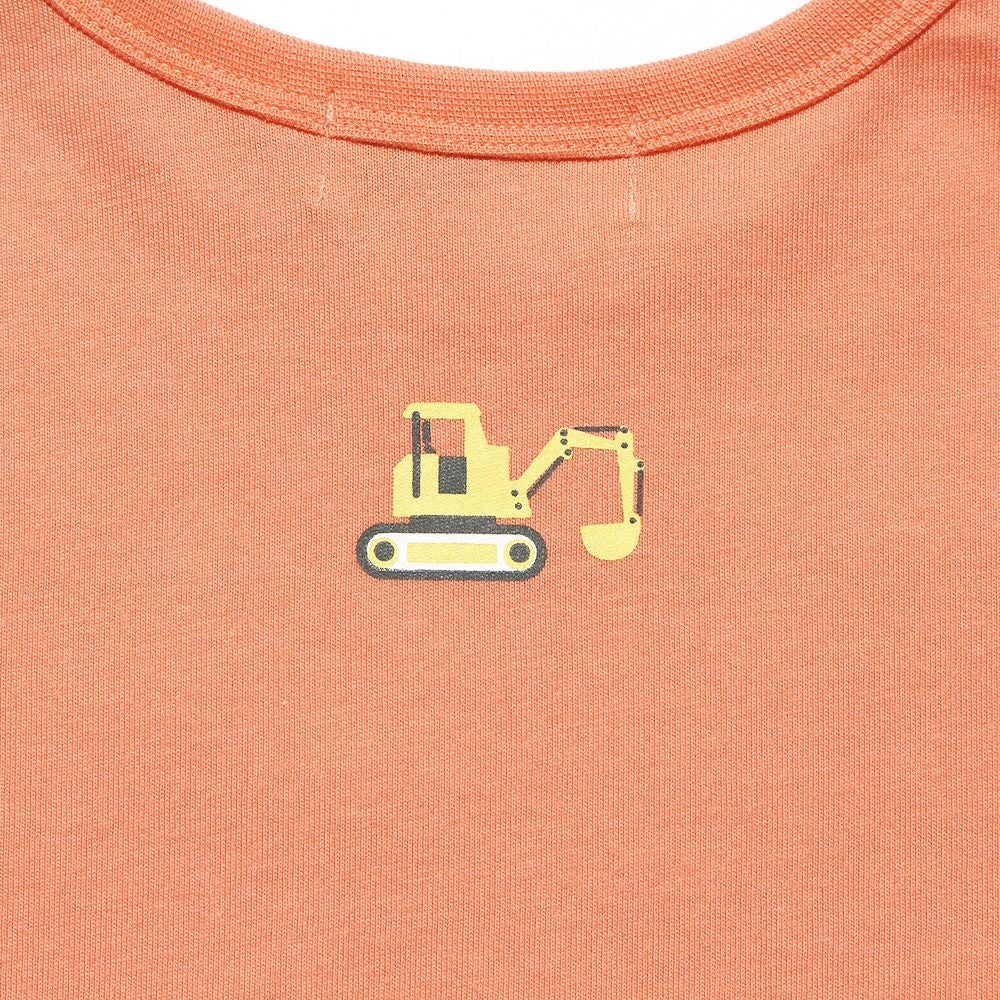 ベビー服 男の子 ショベルカー刺繍＆プリントTシャツ オレンジ(07) デザインポイント2