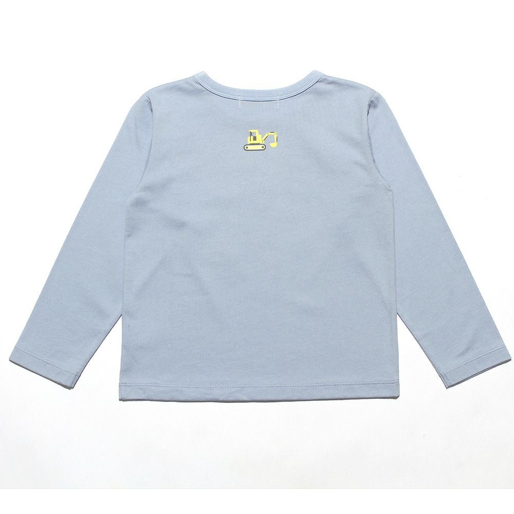 ベビー服 男の子 ショベルカー刺繍＆プリントTシャツ ブルー(61) 背面