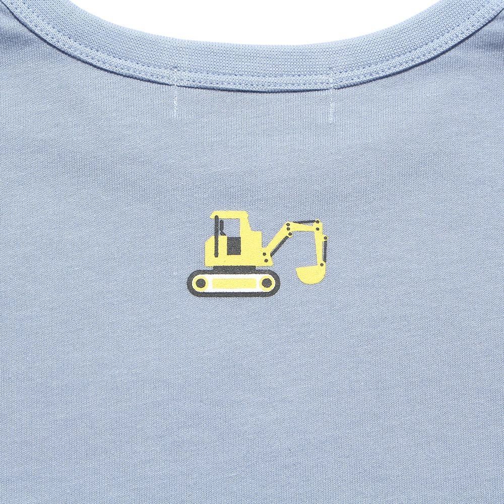 ベビー服 男の子 ショベルカー刺繍＆プリントTシャツ ブルー(61) デザインポイント2