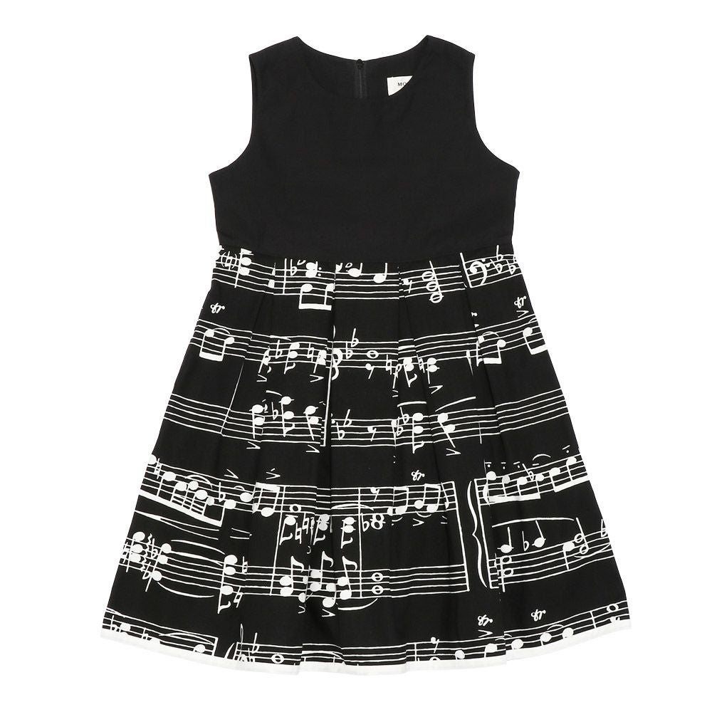 子供服 女の子 日本製音符ワンピースブラック(00) 正面