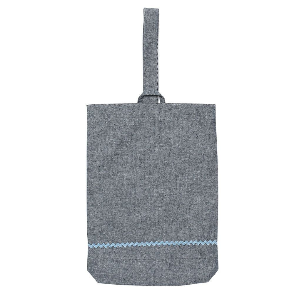 子供服 女の子 スワン＆バレエモチーフプリントシューズバッグ ネイビー(06) 背面