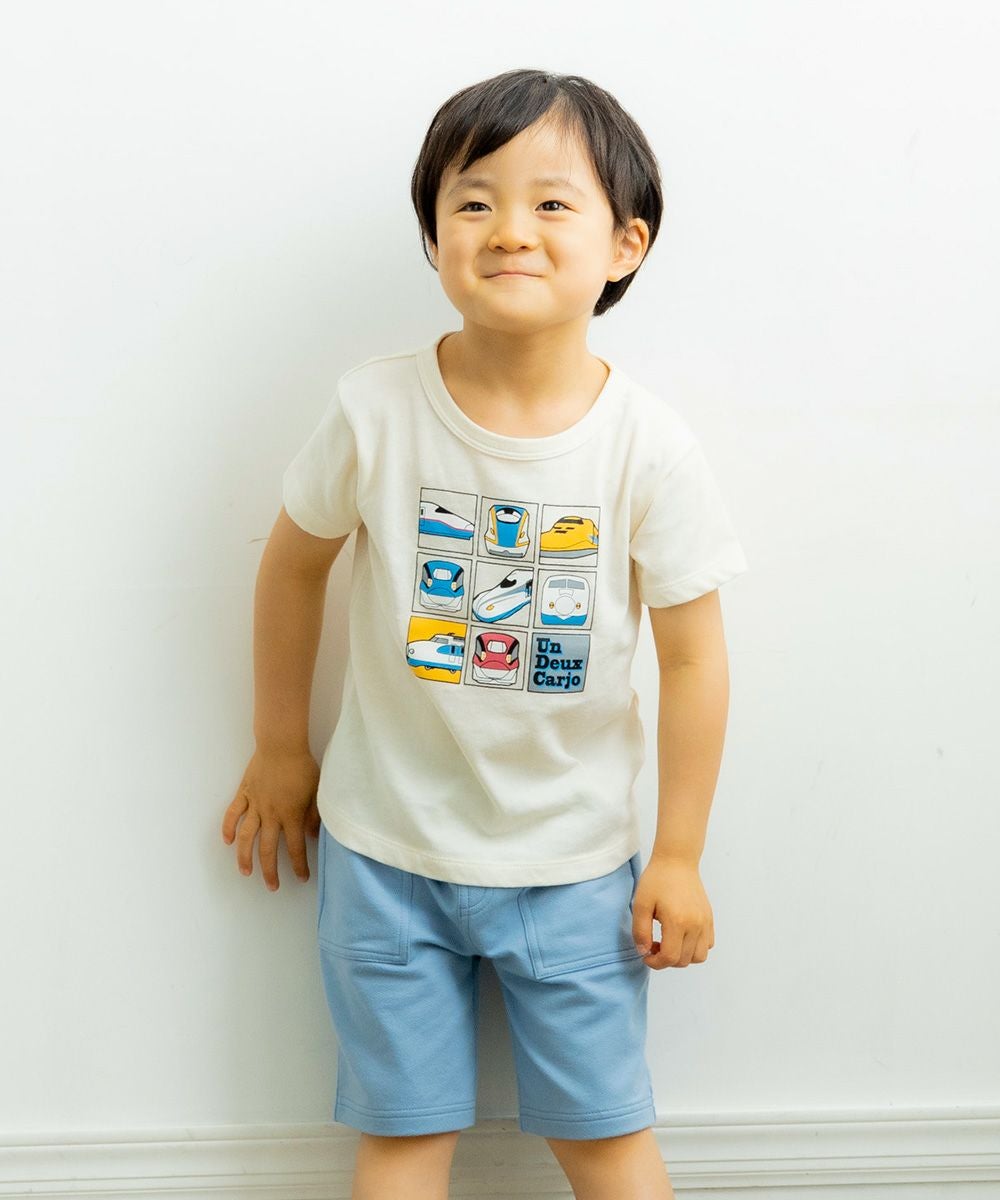 ベビー服 男の子 綿100％乗り物プリントTシャツ アイボリー(12) モデル画像3