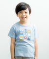 ベビー服 男の子 綿100％乗り物プリントTシャツ ブルー(61) モデル画像アップ