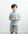ベビー服 男の子 綿100％乗り物プリントTシャツ ブルー(61) モデル画像2