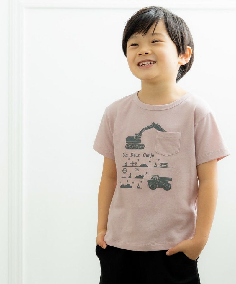 プチプラベビー服ならmoononnonがおすすめ!綿100%ショベルカープリントTシャツ