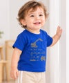 ベビー服 男の子 綿100％ショベルカープリントTシャツ ブルー(61) モデル画像アップ