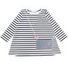 ベビー服 女の子 ベビーサイズ綿100％ボーダー柄Tシャツ オフホワイト(11) 正面