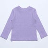 ベビー服 女の子 ベビーサイズ音符刺繍リブ生地無地Tシャツ パープル(91) 背面