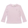 ベビー服 女の子 ベビーサイズ音符刺繍リブTシャツ ピンク(02) 正面