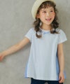 ベビー服 女の子 チェック柄切り替えTシャツ オフホワイト(11) モデル画像1