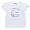 子供服 女の子 綿100％ちょうちょプリントTシャツ オフホワイト(11) 正面