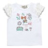 ベビー服 女の子 お花プリント＆リボン付きTシャツ オフホワイト(11) 正面