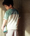 子供服 男の子 綿100％イカリワッペン付きTシャツ アイボリー(12) モデル画像1