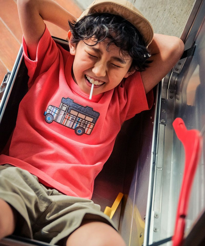 子供服 男の子 綿100％車刺繍モチーフTシャツ