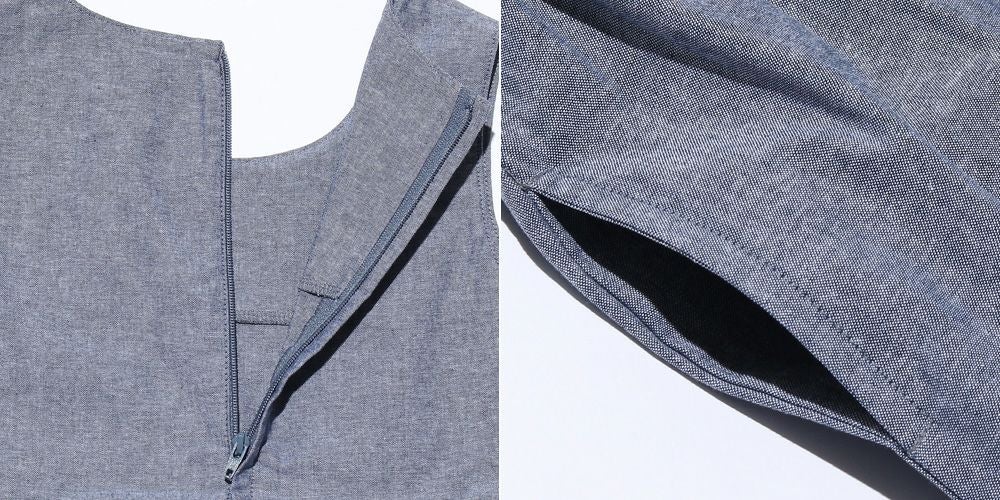 ベビー服 女の子 ダンガリーワンピース ネイビー(06) デザインポイント2