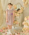 ベビー服 女の子 日本製綿100％花柄ワンピース パープル(91) モデル画像1