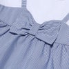 ベビー服 女の子 ストライプ柄リボン付き音符プリント重ね着風Aライン オフホワイト(11) デザインポイント1