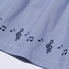 ベビー服 女の子 ストライプ柄リボン付き音符プリント重ね着風Aライン