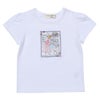 ベビー服 女の子 綿100％女の子モチーフプリントTシャツ オフホワイト(11) 正面