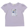 ベビー服 女の子 綿100％女の子モチーフプリントTシャツ パープル(91) 正面