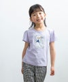 ベビー服 女の子 綿100％女の子モチーフプリントTシャツ パープル(91) モデル画像1